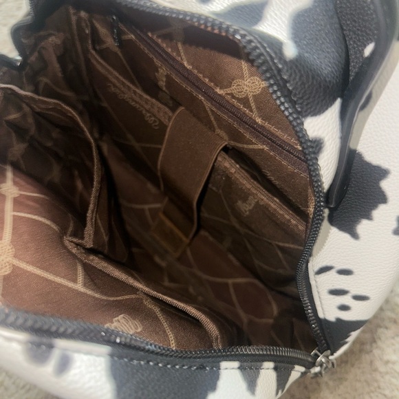 Wrangler Black and White Cow Print Backpack - Picture 4 of 6